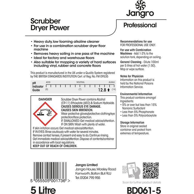 Scrubber Dryer Solution Power 5 litre, Perfect Solutions Ltd